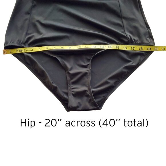 AmberNoon II NWOT One-Piece Halter Top Swimsuit in Black Size 20W - Picture 13 of 16